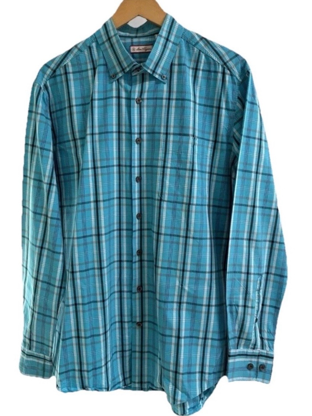 Ben Hogan Blue Plaid Long Sleeve Shirt Mens Large